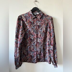 Regina Porter Vintage Floral Button-up Blouse